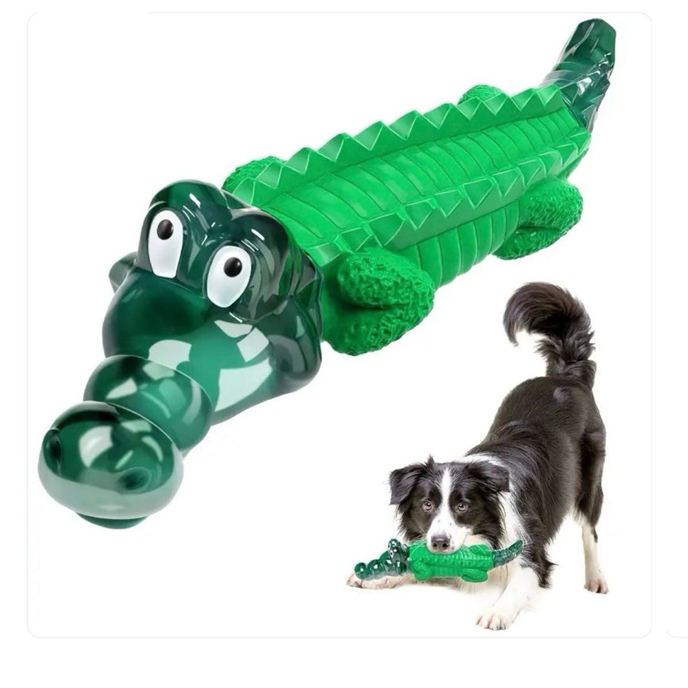 NEW Green and Black Crocodile Dog Toy for Heavy Chewers – Healthy Chew